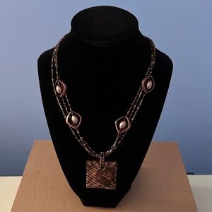 Elegant Brown Beaded Necklace